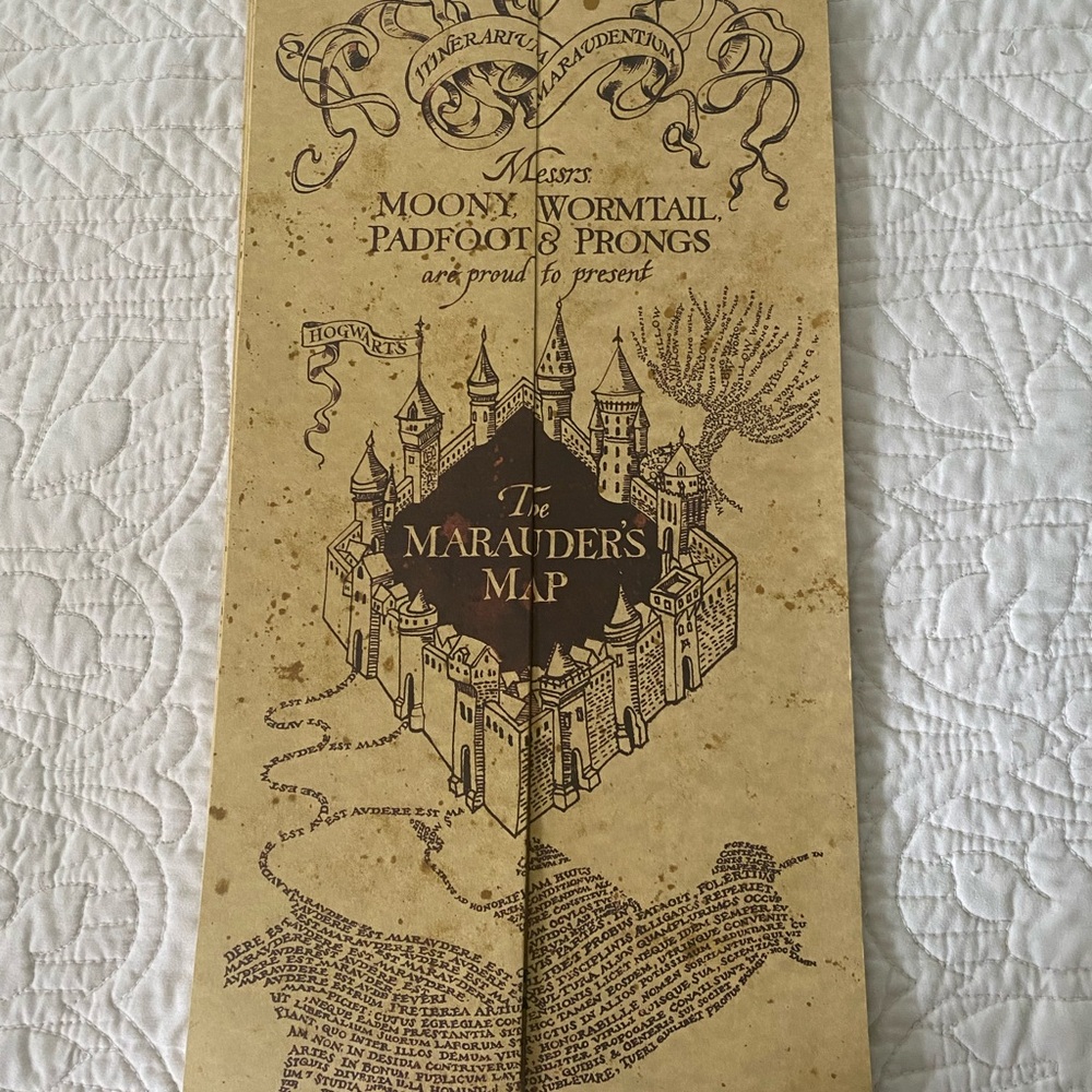 The Marauder's Map of Hogwarts Harry Potter- Brown Vintage Style